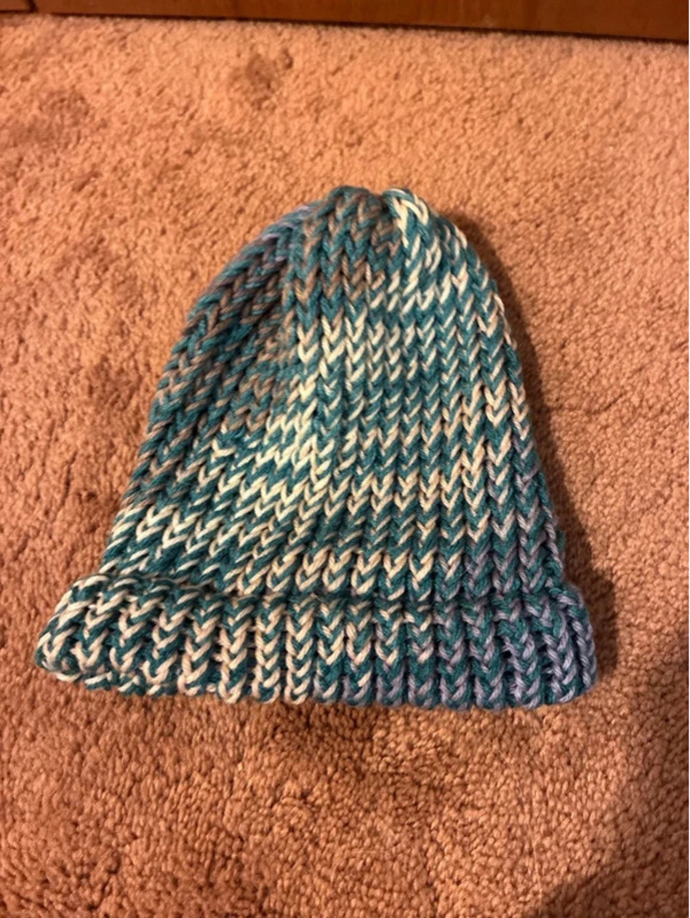 Hand knit winter hat